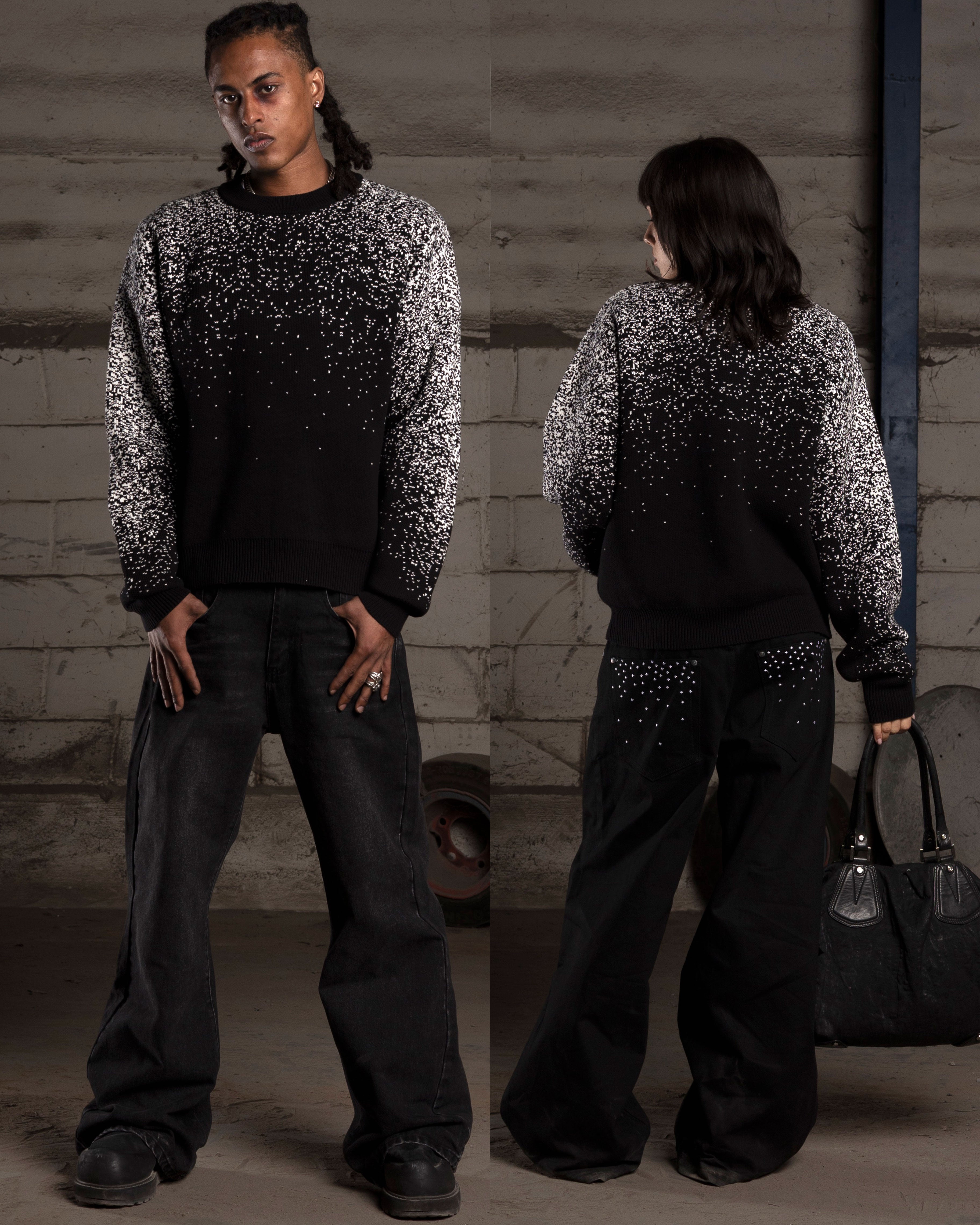 BLACK STARDUST KNIT