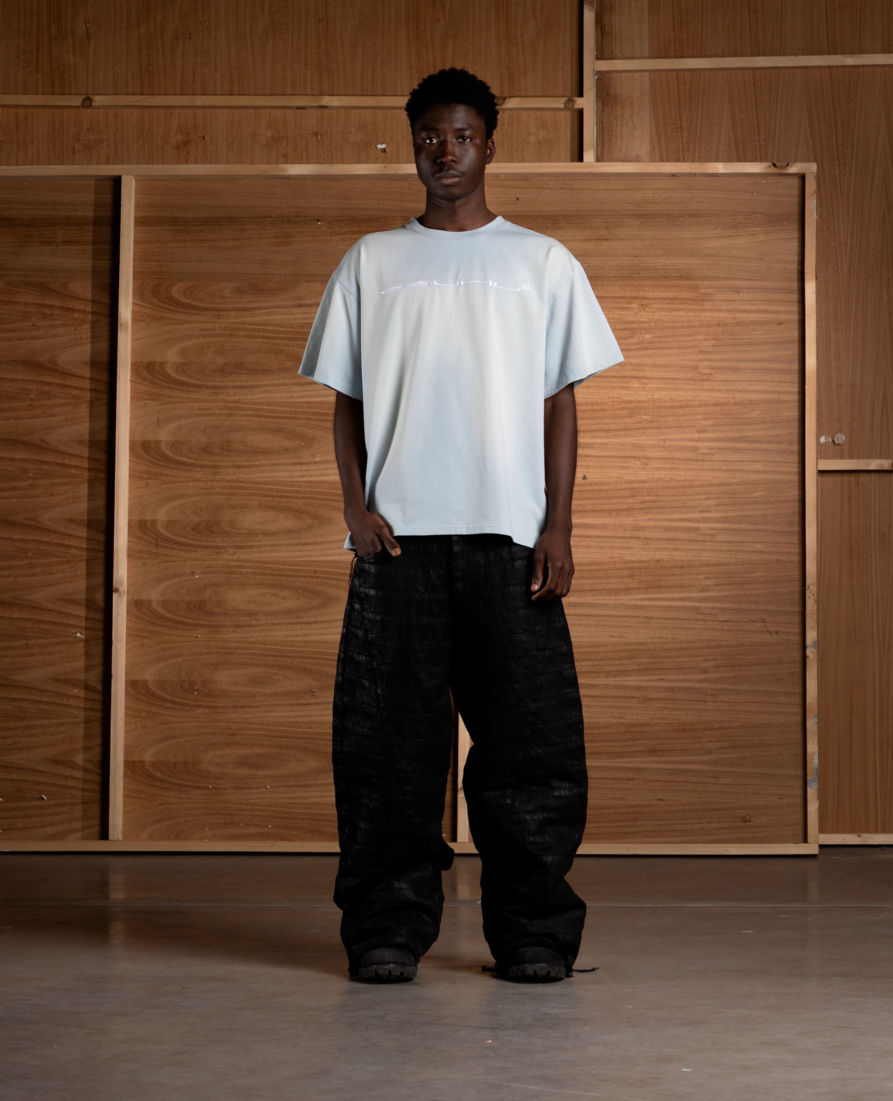 BLUE WASHED SCRIPT T-SHIRT