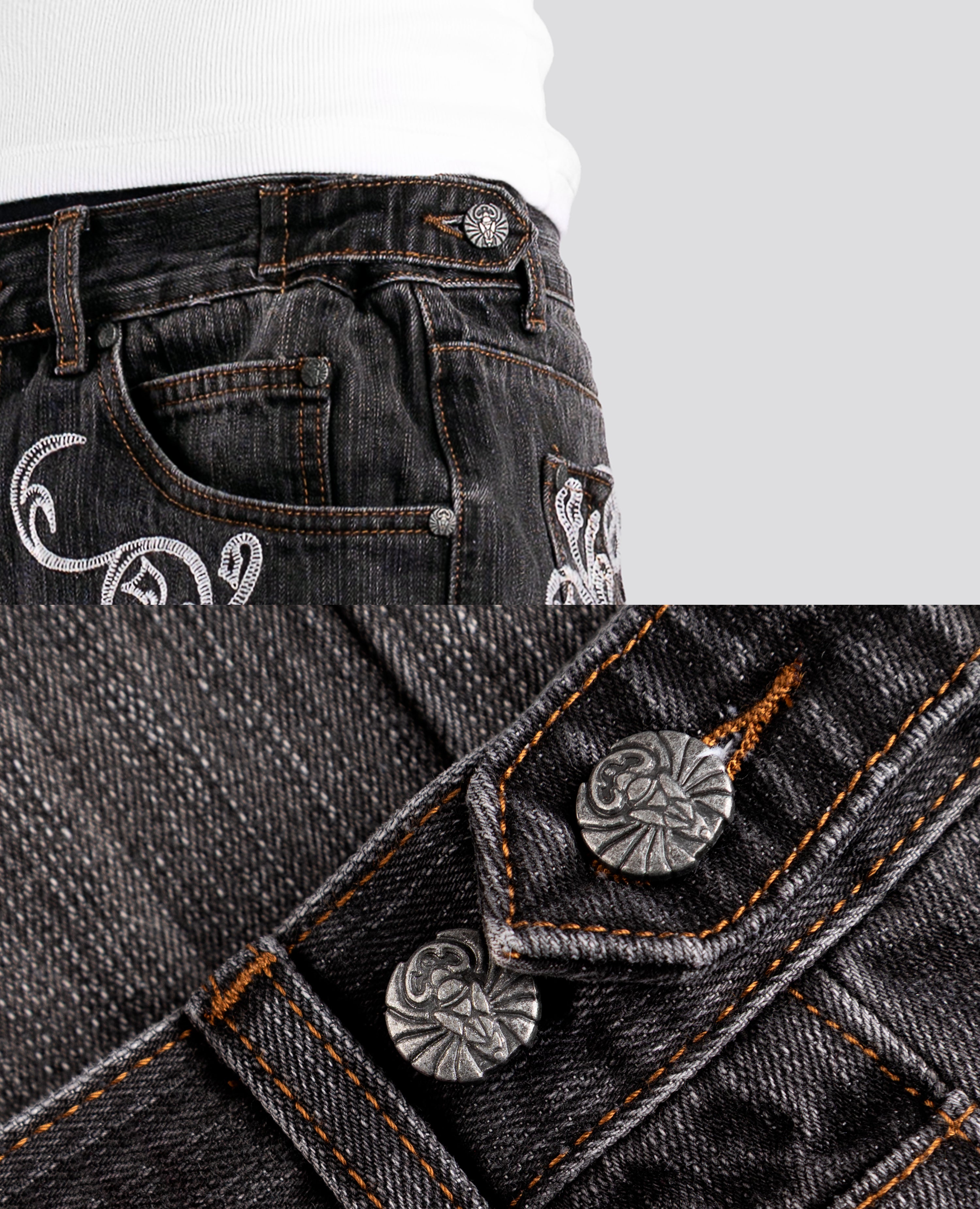 BLACK OPENING BOOTCUT DENIM