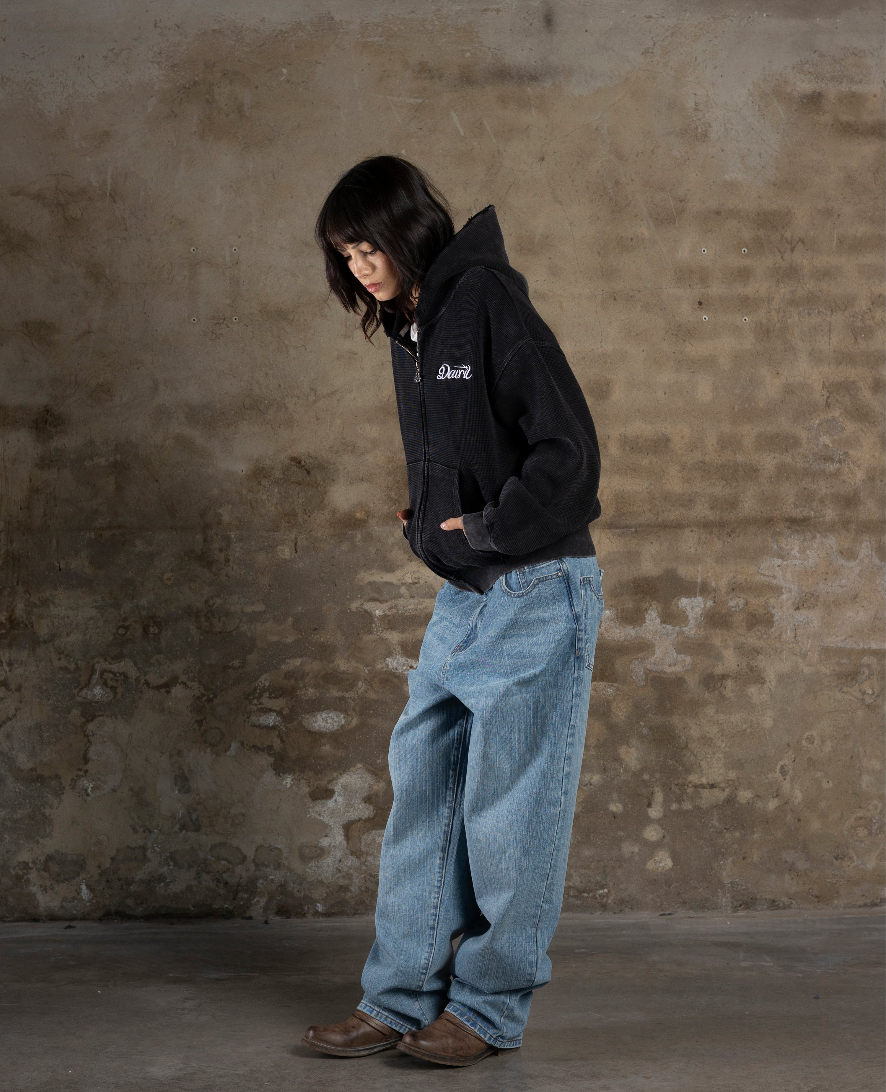 BLACK WAFFLE ZIP