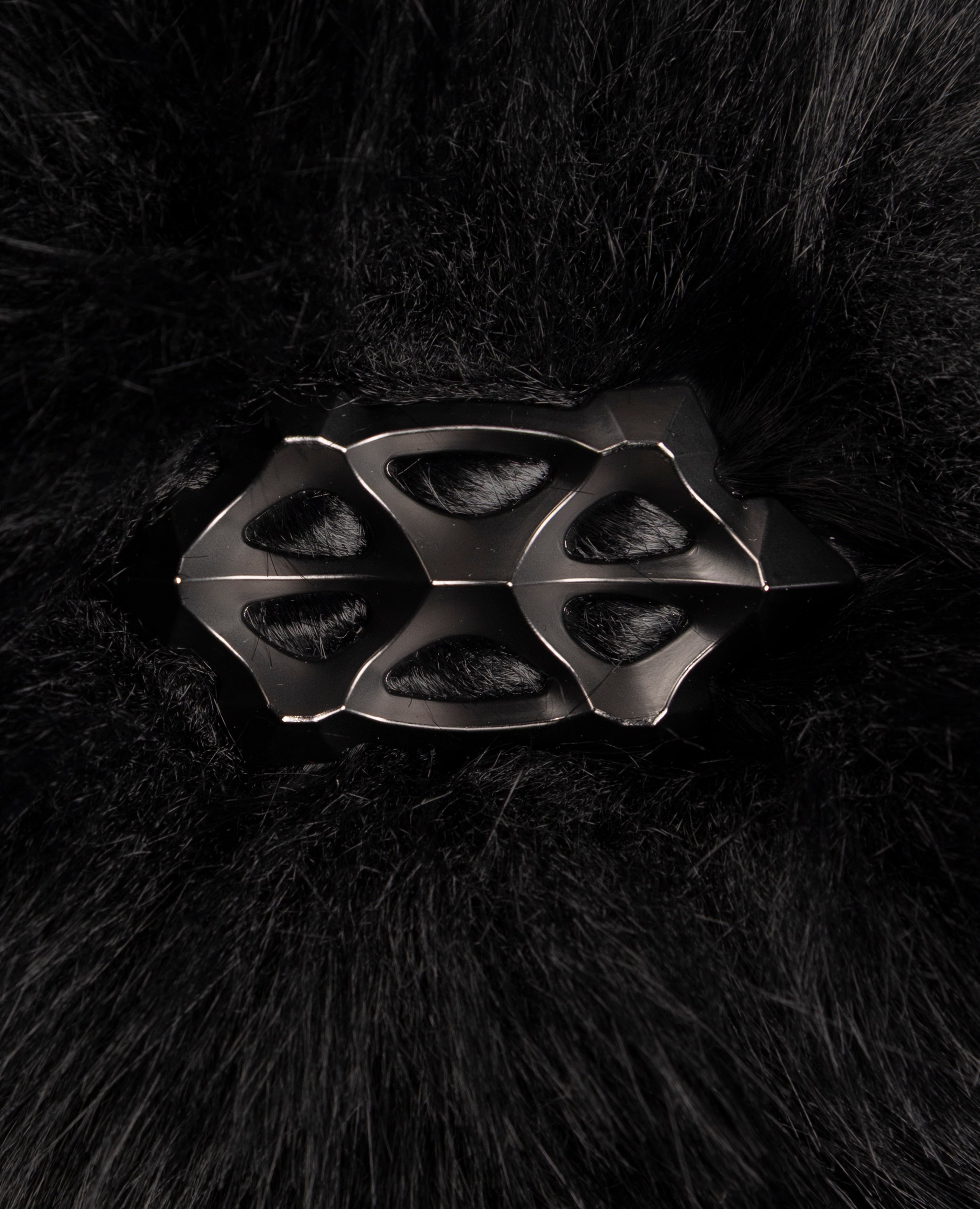 BLACK FAUXFUR JACKET