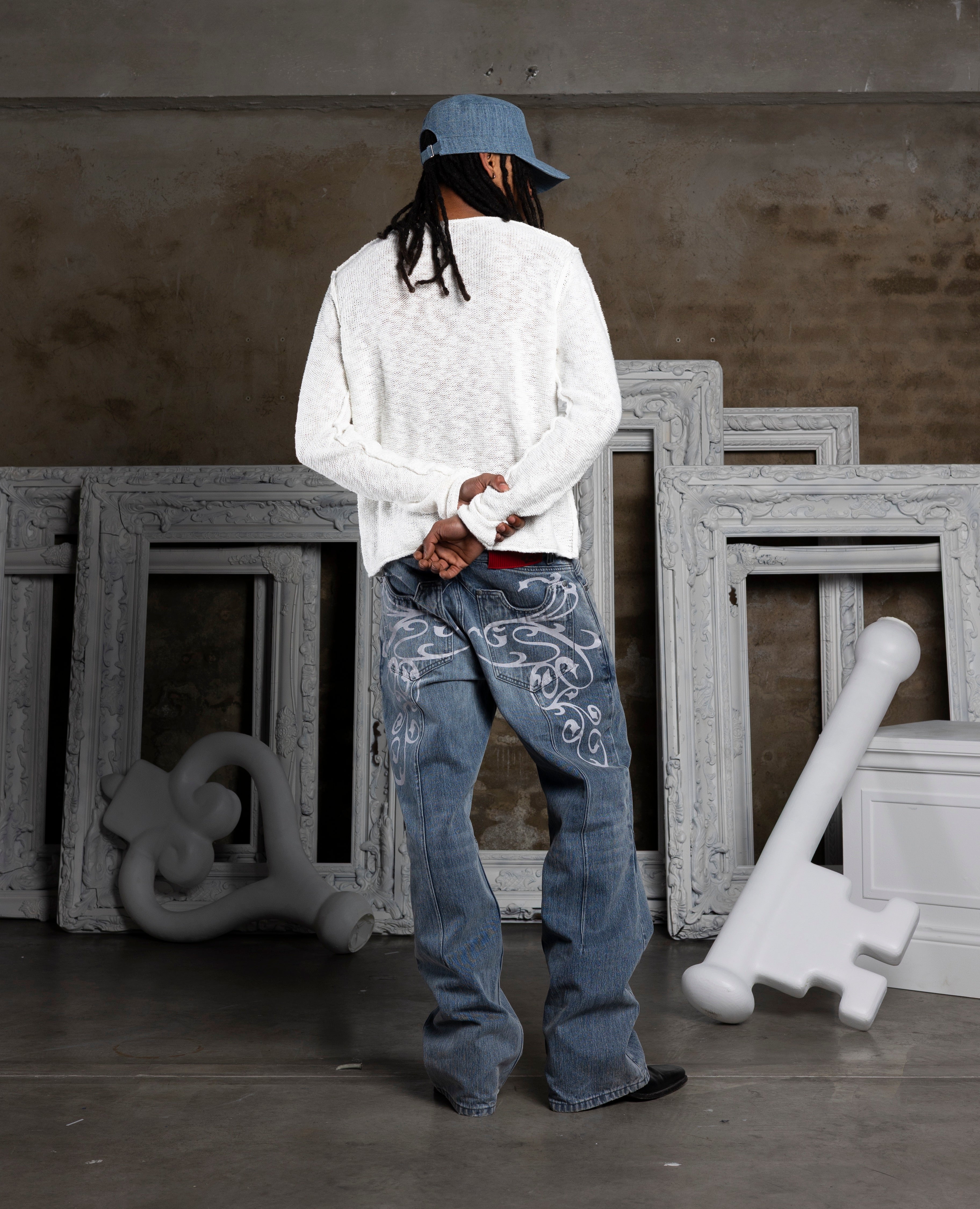 MESH COTTON LONGSLEEVE BUTTON UP