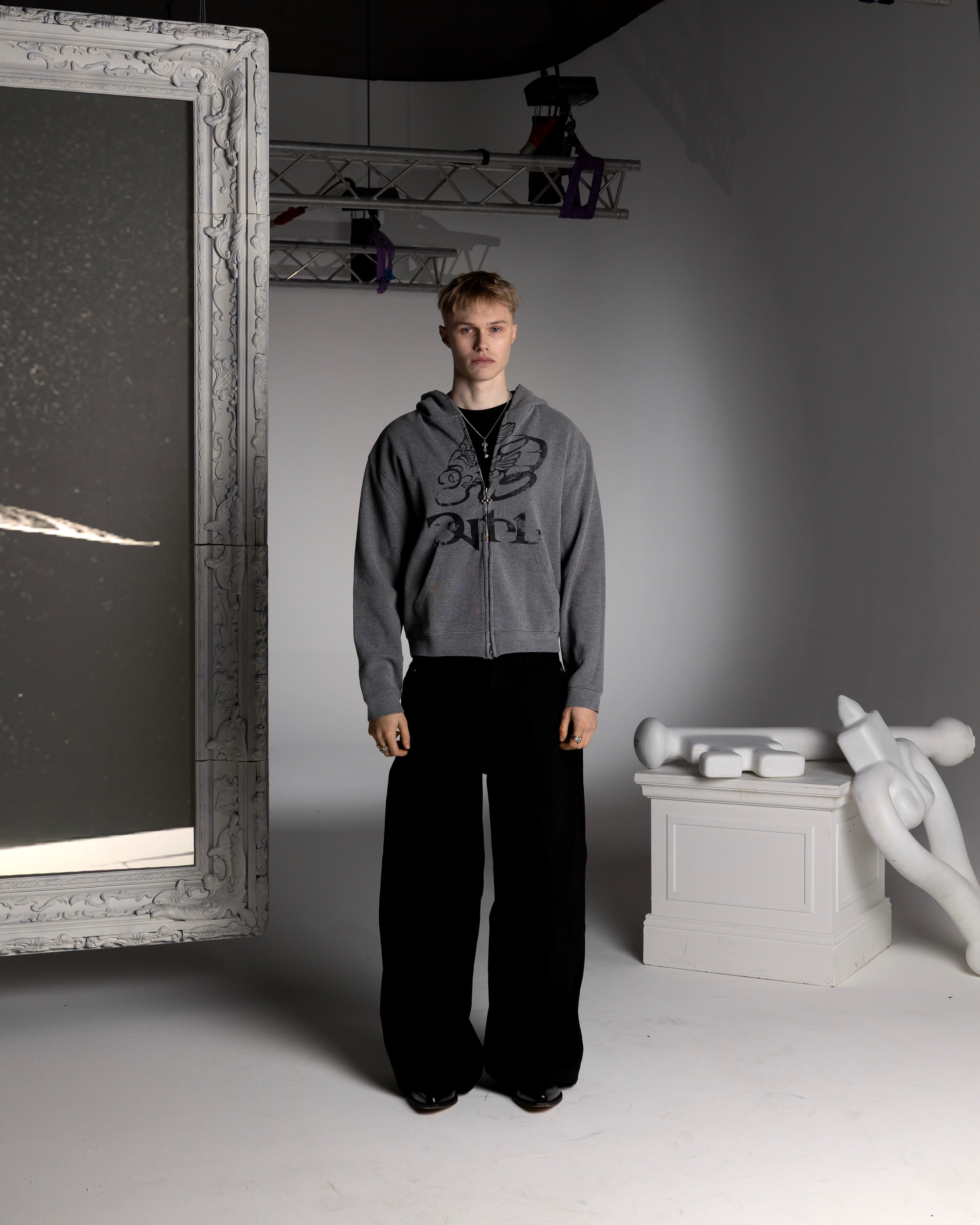 GREY BATTLE WAFFLE ZIP