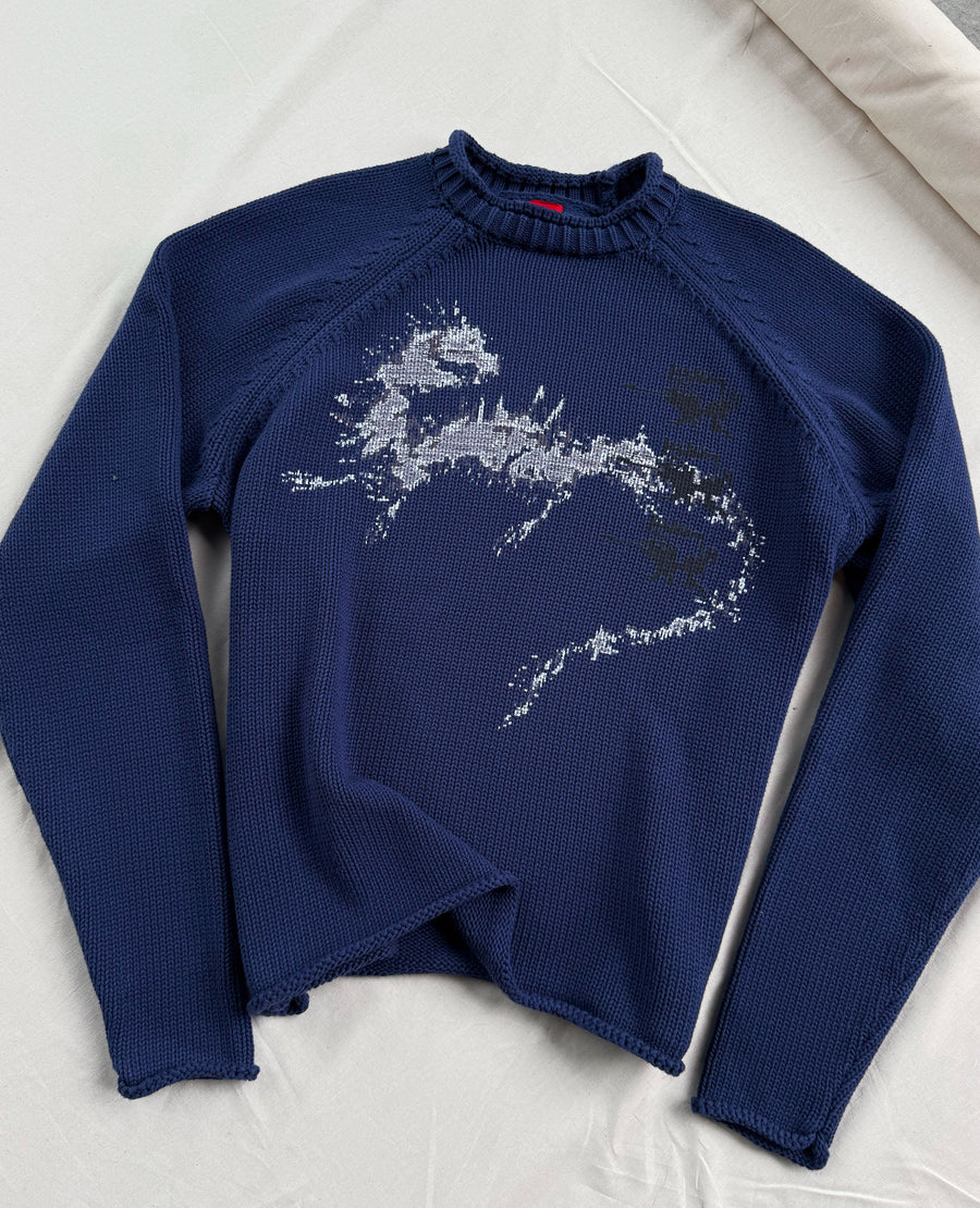 DARKBLUE LOSTBEAST KNITWEAR