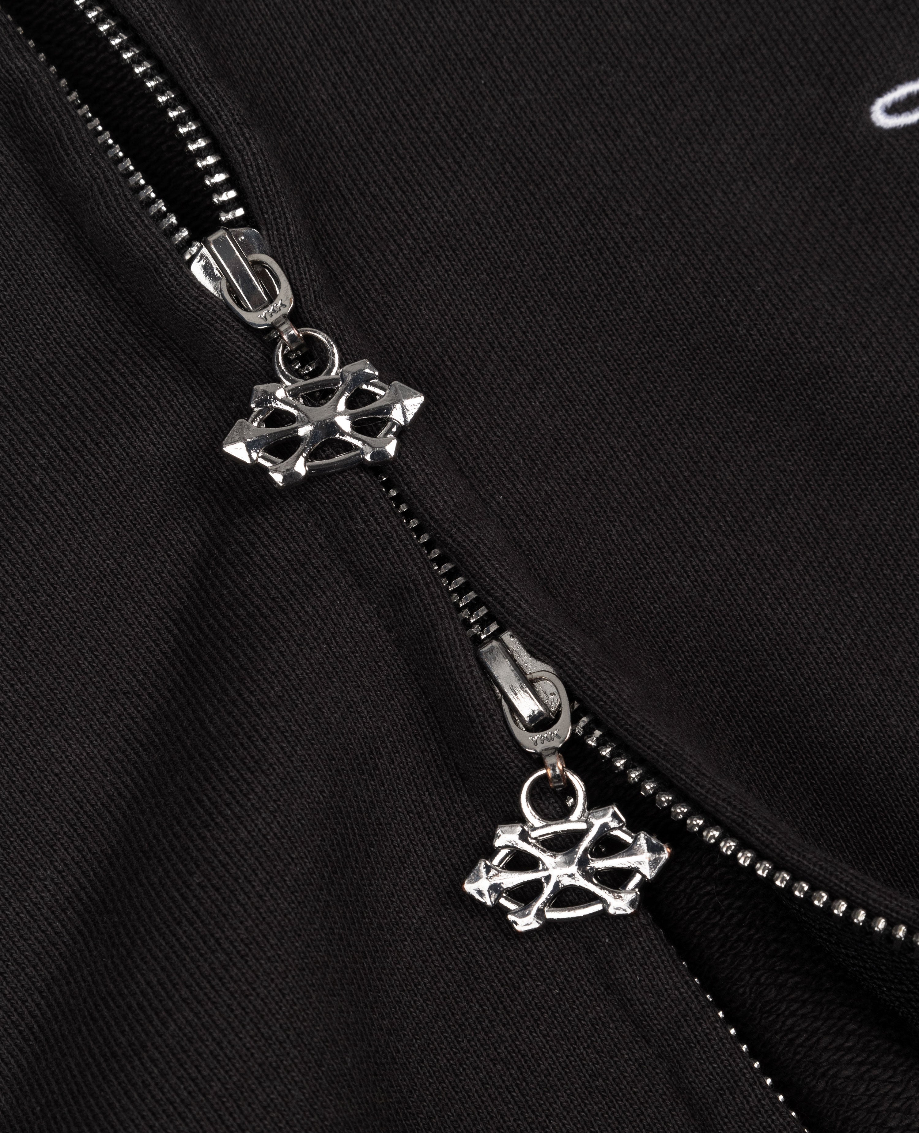 DARK GREY DISTRESSED ZIP